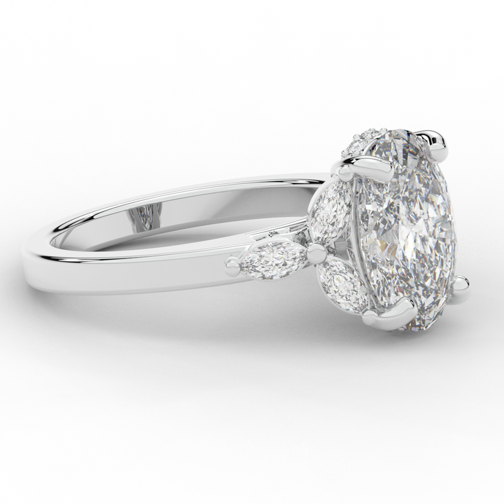 2.85CT.TW OVAL LAB DIAMOND ENGAGEMENT RING