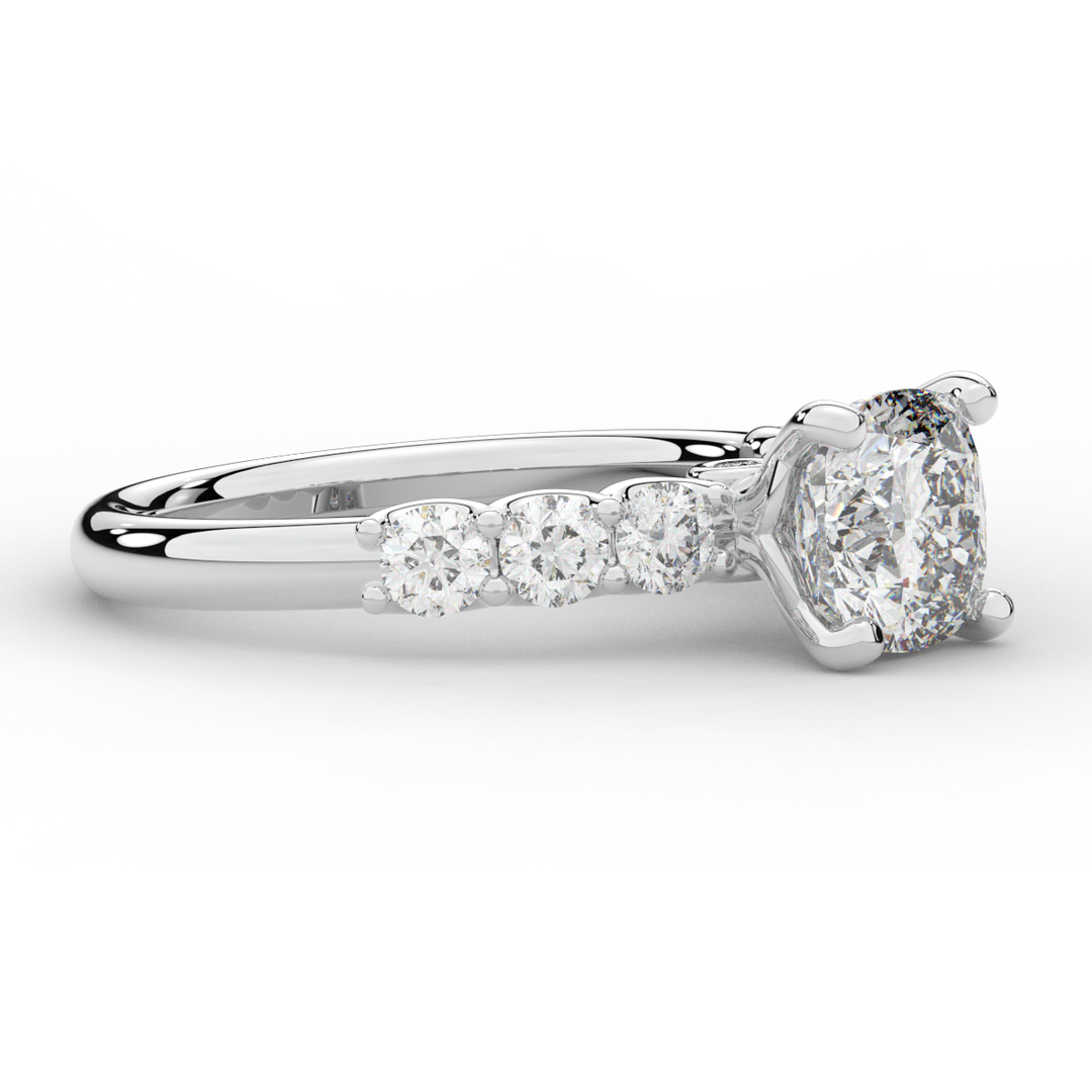 2.60CT.TW CUSHION LAB DIAMOND SOLITAIRE ENGAGEMENT RING