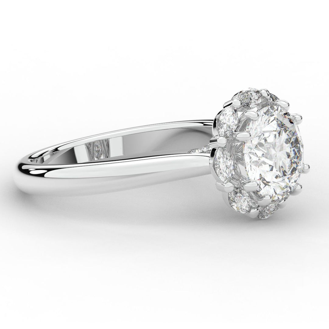 2.40CT.TW ROUND LAB DIAMOND HALO ENGAGEMENT RING