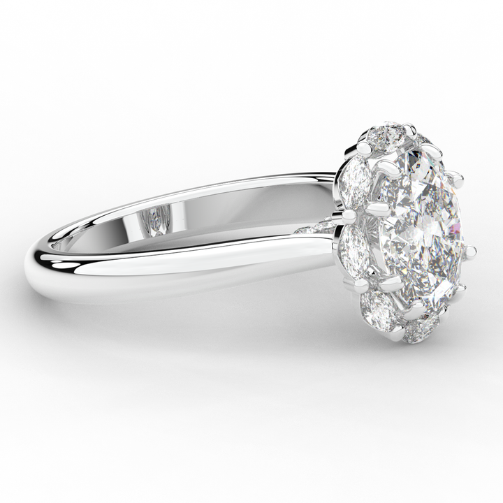 1.90CT.TW OVAL LAB DIAMOND HALO ENGAGEMENT RING