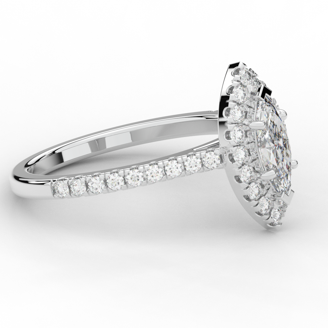 0.80CT.TW MARQUISE LAB DIAMOND HALO ENGAGEMENT RING