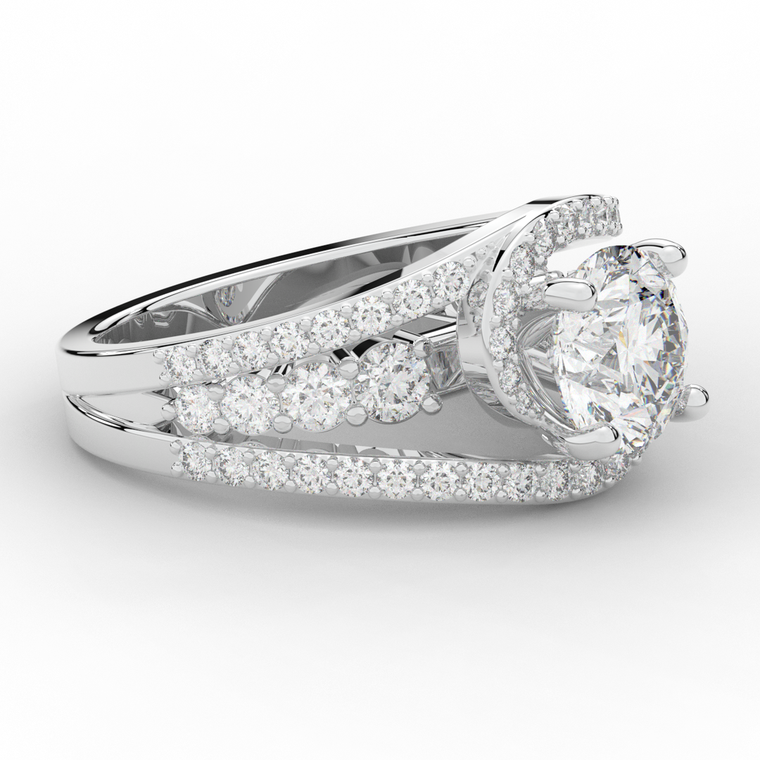 3.30CT.TW ROUND LAB DIAMOND ENGAGEMENT RING