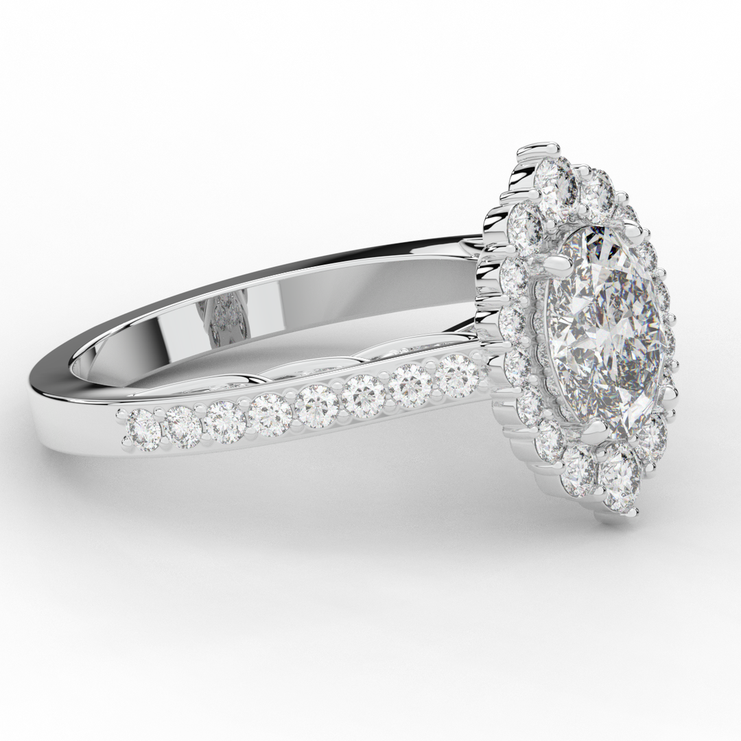 1.75CT.TW OVAL LAB DIAMOND HALO ENGAGEMENT RING