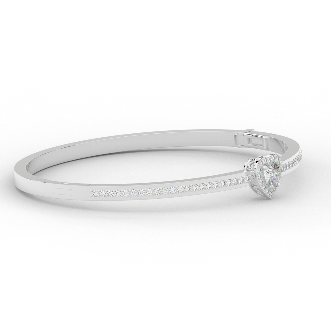 1.65CT.TW HEART AND ROUND LAB DIAMOND  BANGLE