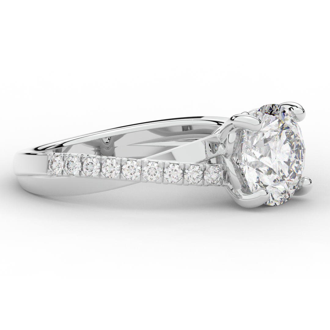 2.20CT.TW ROUND LAB DIAMOND TWISTBAND ENGAGEMENT RING