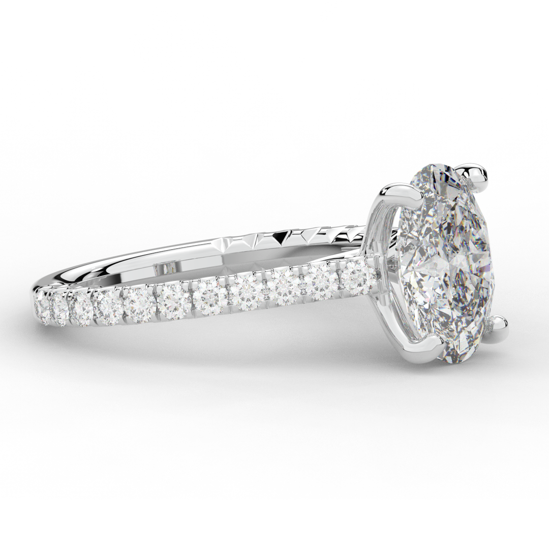 2.40CT.TW OVAL LAB DIAMOND ENGAGEMENT RING