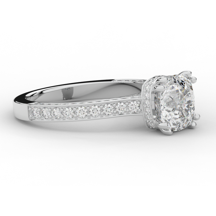 2.60CT.TW CUSHION LAB DIAMOND SOLITAIRE ENGAGEMENT RING