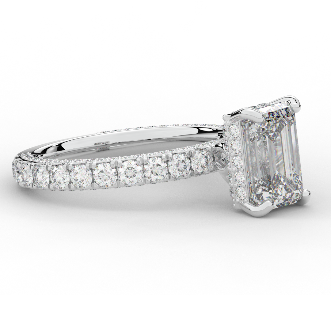 3.00CT.TW EMERALD CUT LAB DIAMOND ENGAGEMENT RING