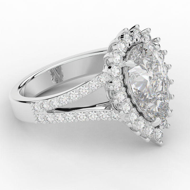 3.60CT.TW ROUND LAB DIAMOND ENGAGEMENT RING