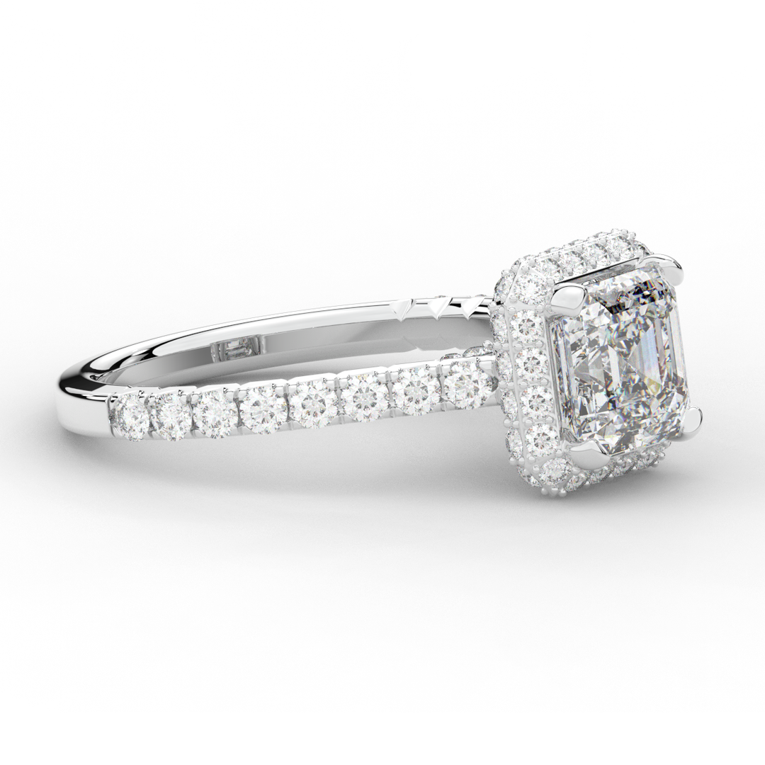 2.75CT.TW ASSCHER LAB DIAMOND HALO ENGAGEMENT RING