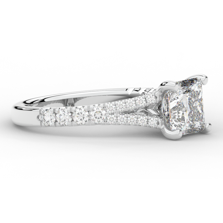 2.45CT.TW PRINCESS LAB DIAMOND ENGAGEMENT RING