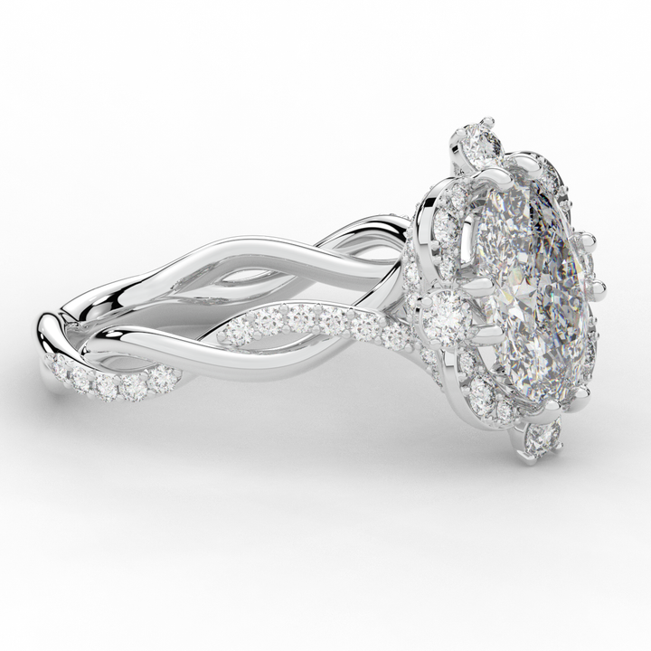 2.70CT.TW OVAL LAB DIAMOND HALO ENGAGEMENT RING