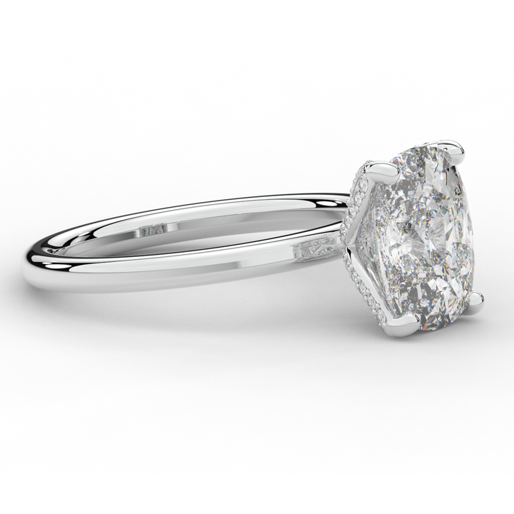 3.10CT.TW CUSHION LAB DIAMOND ENGAGEMENT RING