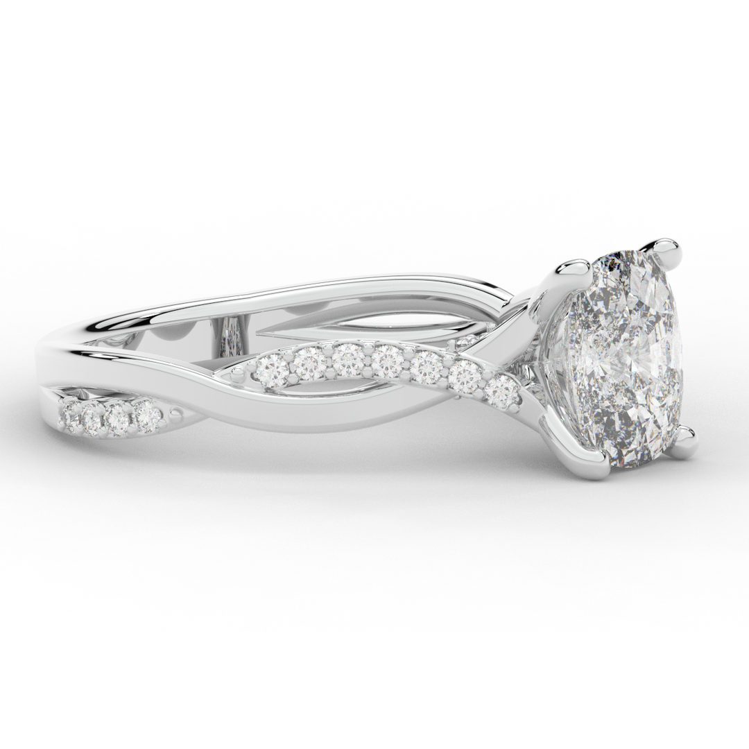 1.70CT.TW CUSHION LAB DIAMOND TWIST BAND ENGAGEMENT RING