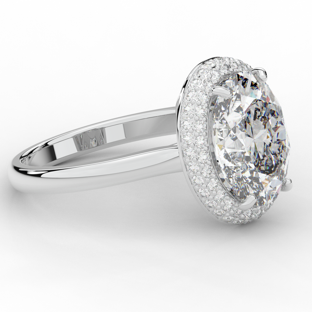 4.40CT.TW OVAL LAB DIAMOND HALO ENGAGEMENT RING