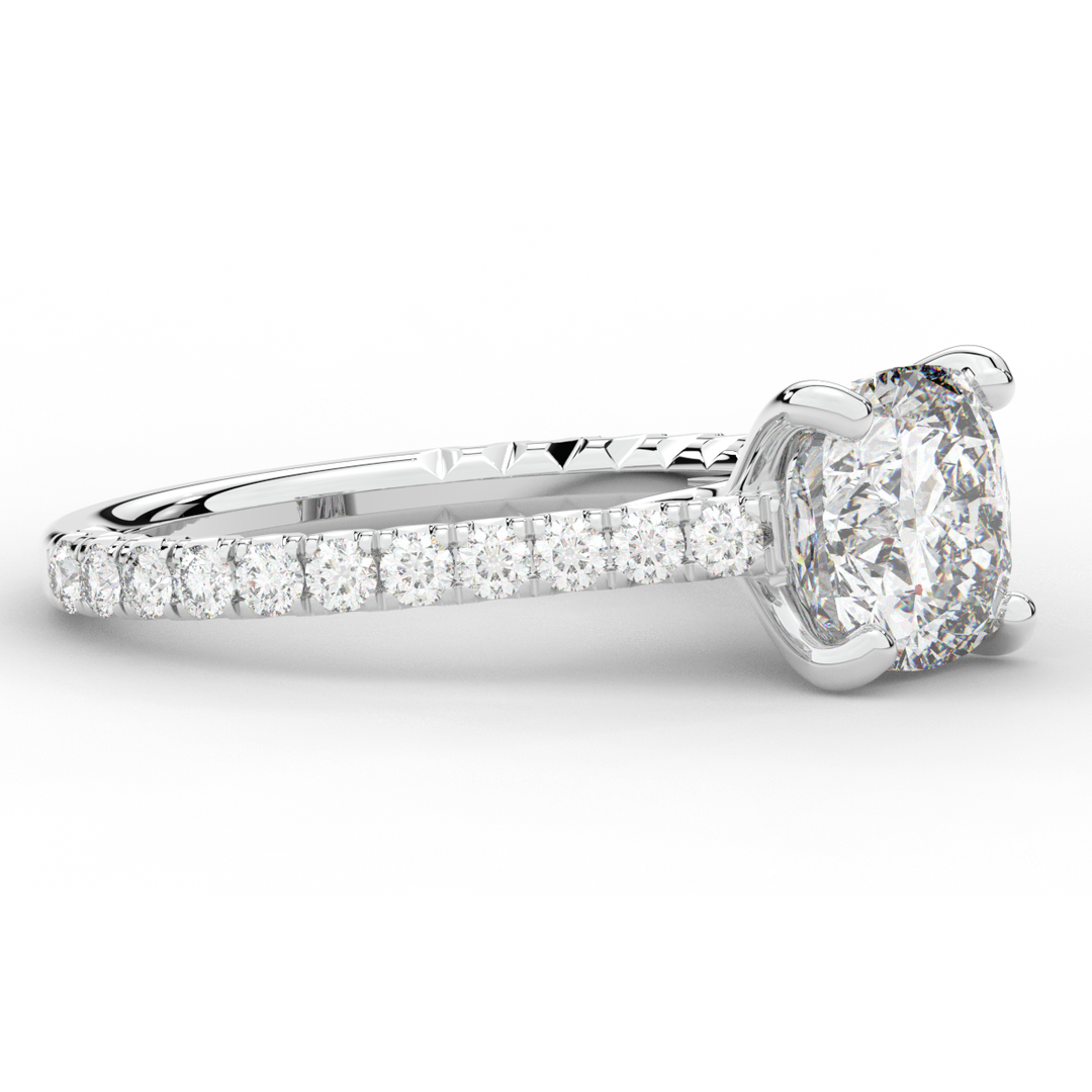 2.40CT.TW CUSHION LAB DIAMOND ENGAGEMENT RING