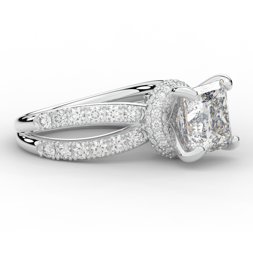 5.25CT.TW PRINCESS LAB DIAMOND ENGAGEMENT RING