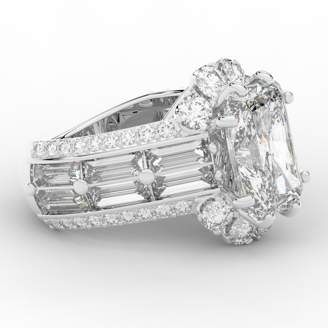 8.25CT.TW RADIANT LAB DIAMOND HALO ENGAGEMENT RING