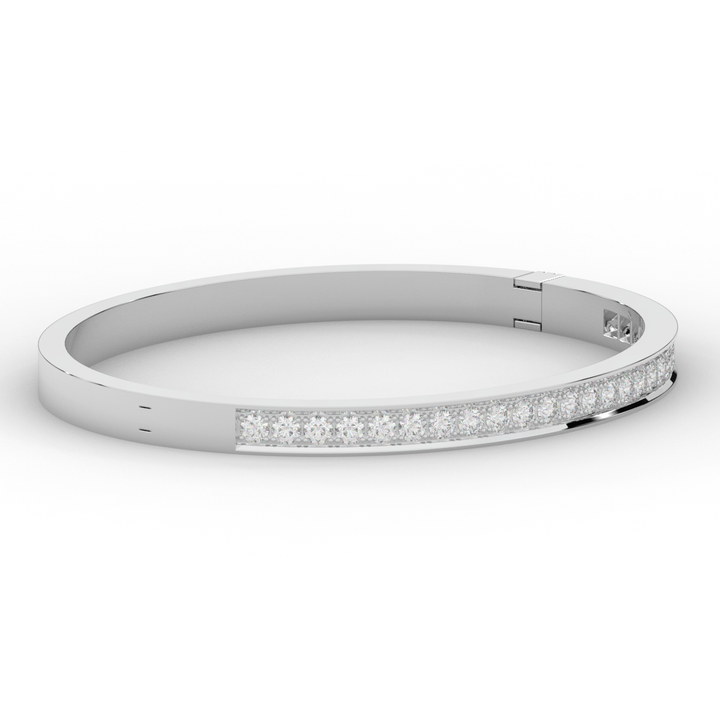 1.25CT.TW ROUND LAB DIAMOND BANGLE