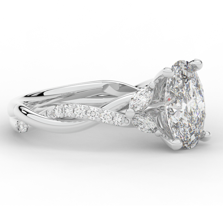 2.40CT.TW OVAL LAB DIAMOND TWIST ENGAGEMENT RING