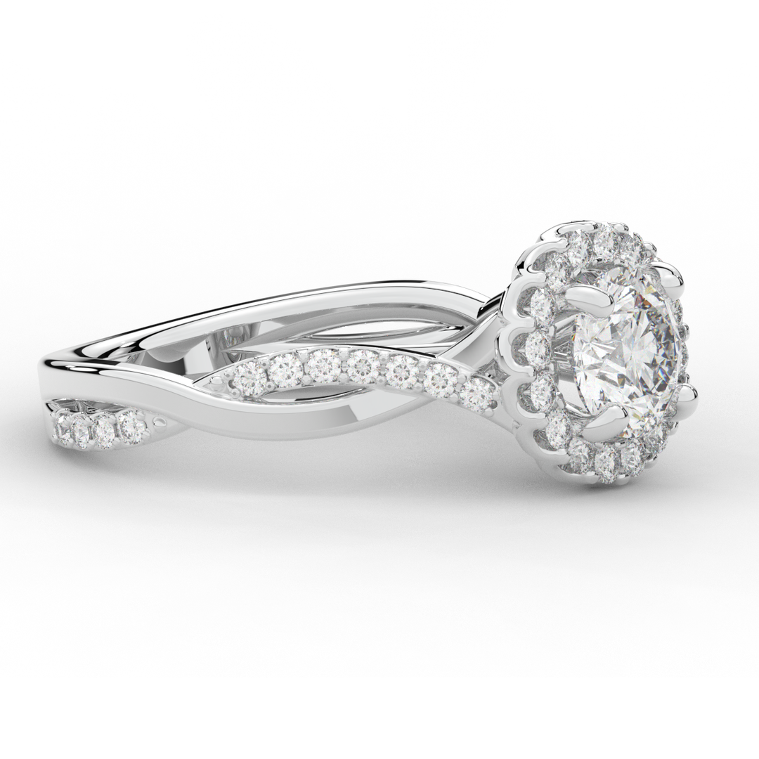 1.30CT.TW ROUND LAB DIAMOND ENGAGEMENT RING