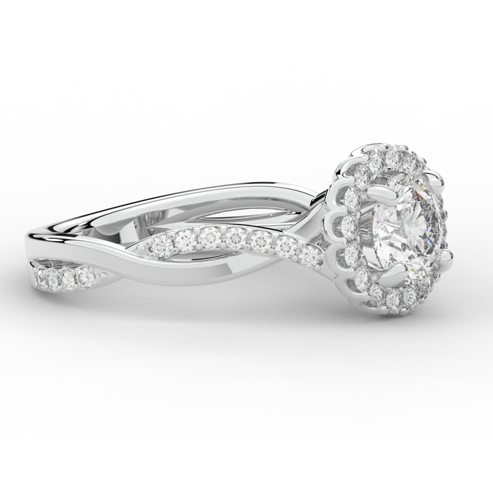 1.30CT.TW ROUND LAB DIAMOND ENGAGEMENT RING