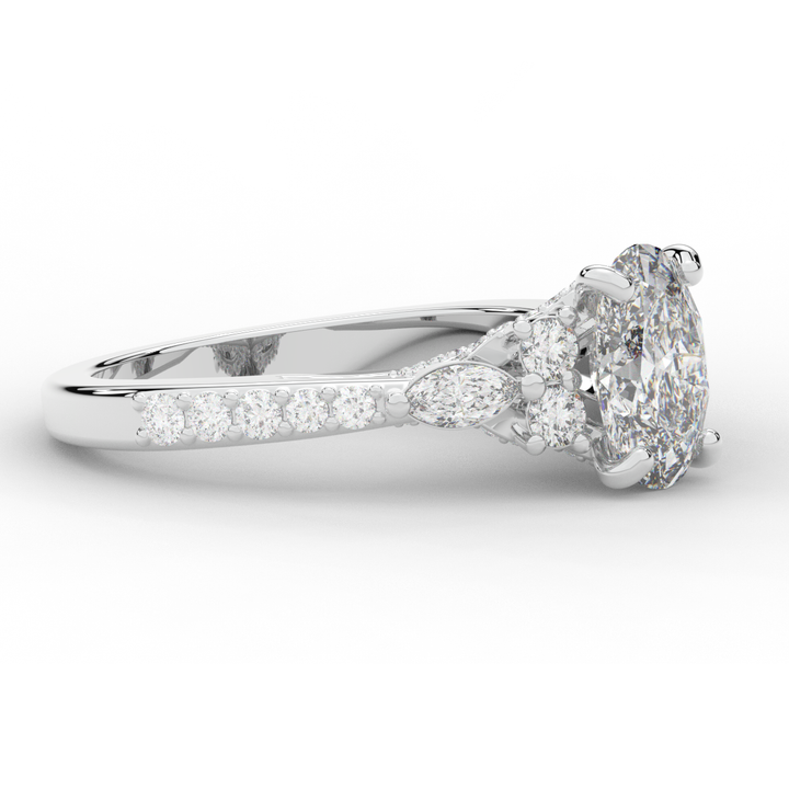 1.35CT.TW OVAL LAB DIAMOND ENGAGEMENT RING