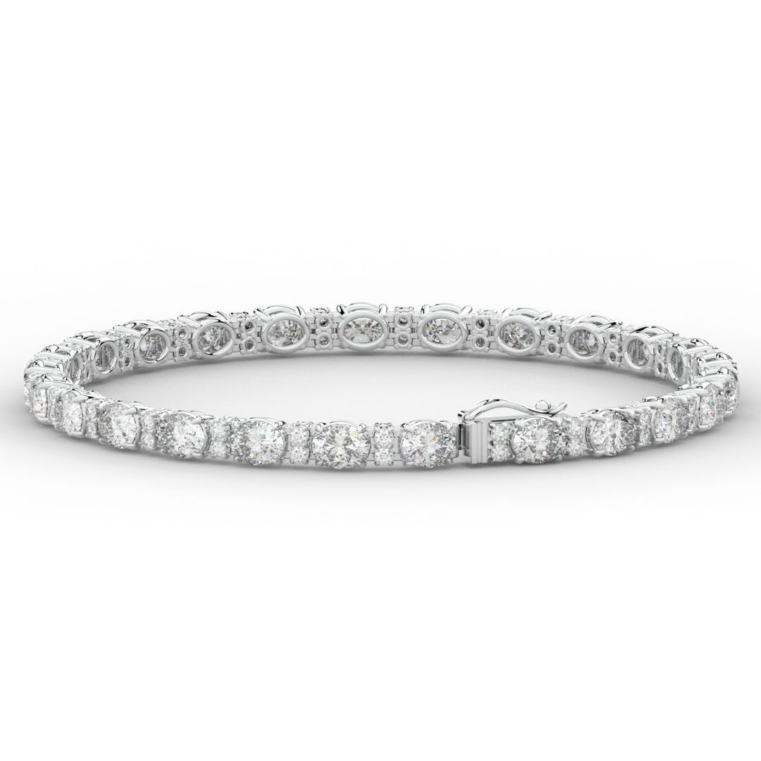 9.25CT.TW OVAL AND ROUND LAB DIAMOND TENNIS BRACELET - Nazarelle