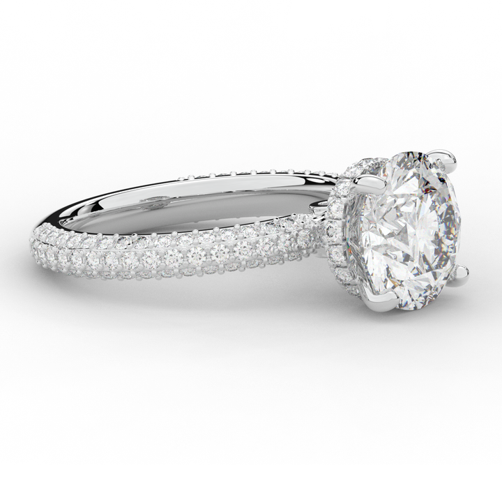 3.60CT.TW ROUND LAB DIAMOND SOLITAIRE ENGAGEMENT RING