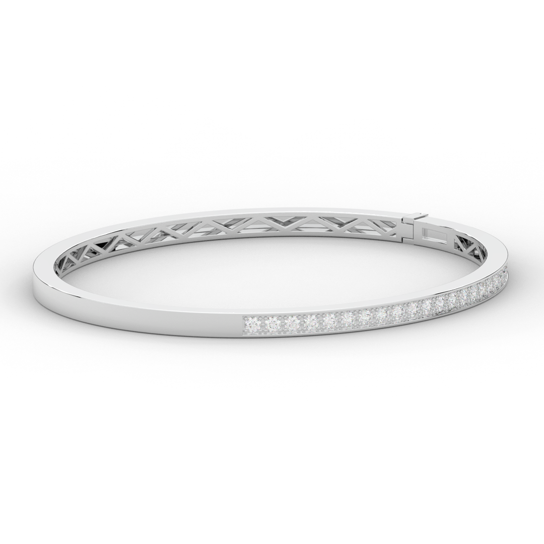 0.90CT.TW ROUND LAB DIAMOND BANGLE