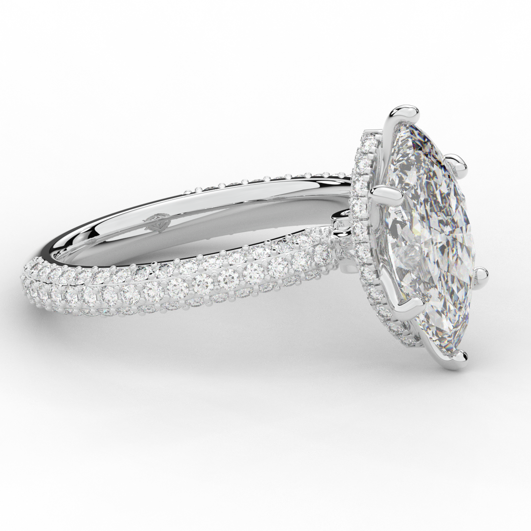 2.60CT.TW MARQUISE LAB DIAMOND ENGAGEMENT RING