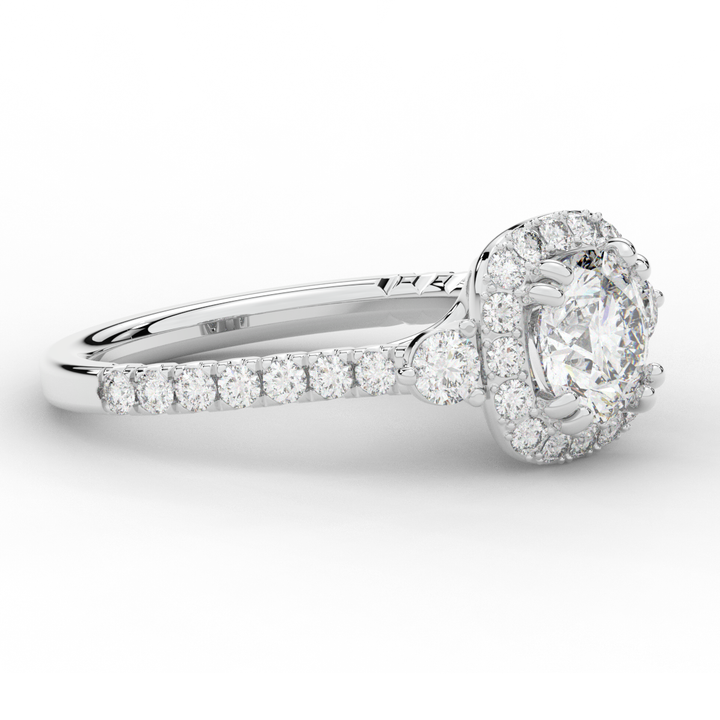 1.75CT.TW ROUND LAB DIAMOND HALO ENGAGEMENT RING