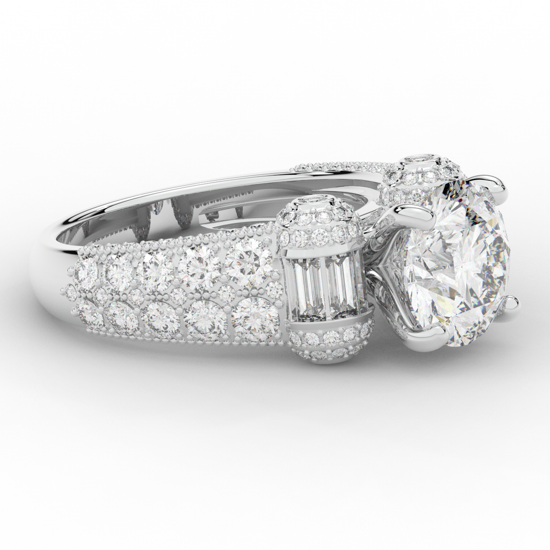 4.75CT.TW ROUND LAB DIAMOND ENGAGEMENT RING