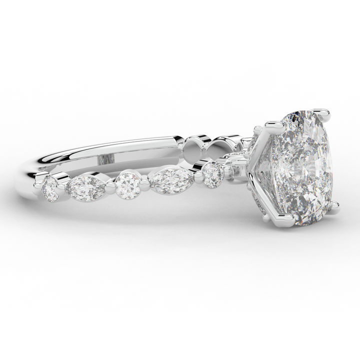 2.60CT.TW CUSHION LAB DIAMOND SOLITAIRE ENGAGEMENT RING