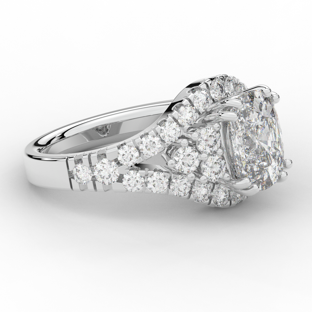 3.10CT.TW CUSHION LAB DIAMOND HALO ENGAGEMENT RING