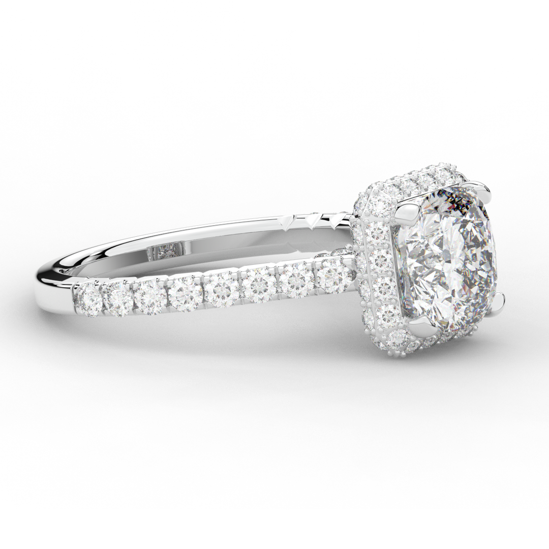 2.75CT.TW CUSHION LAB DIAMOND HALO ENGAGEMENT RING