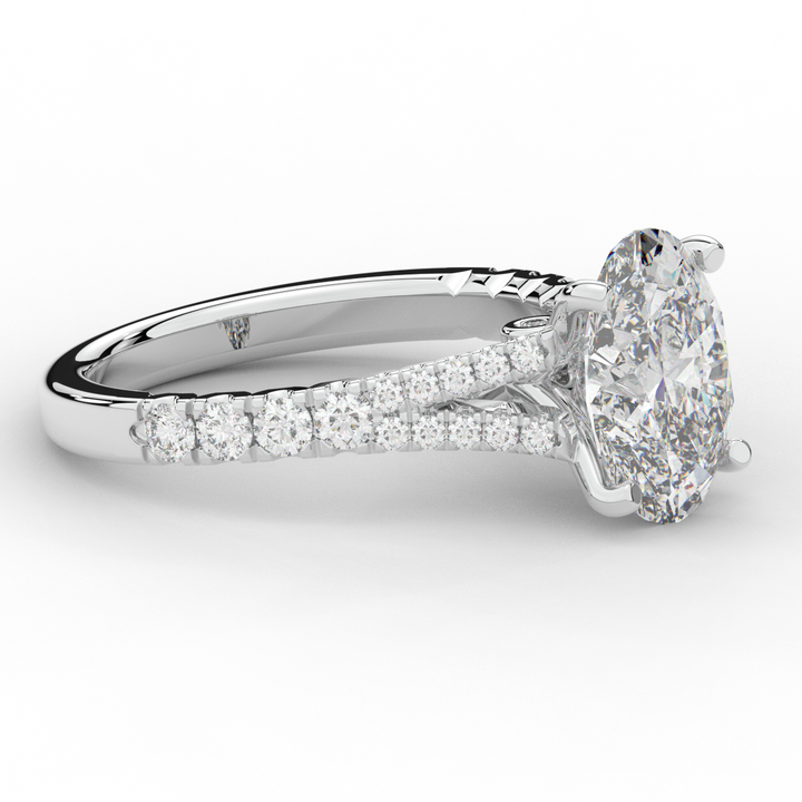 3.45CT.TW OVAL LAB DIAMOND ENGAGEMENT RING