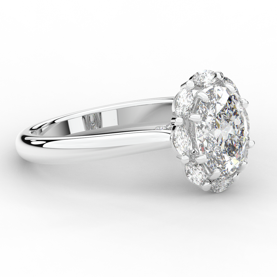 1.90CT.TW OVAL LAB DIAMOND HALO ENGAGEMENT RING