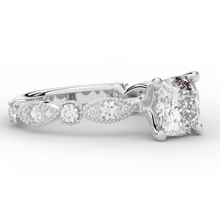 2.50CT.TW CUSHION LAB DIAMOND SOLITAIRE ENGAGEMENT RING