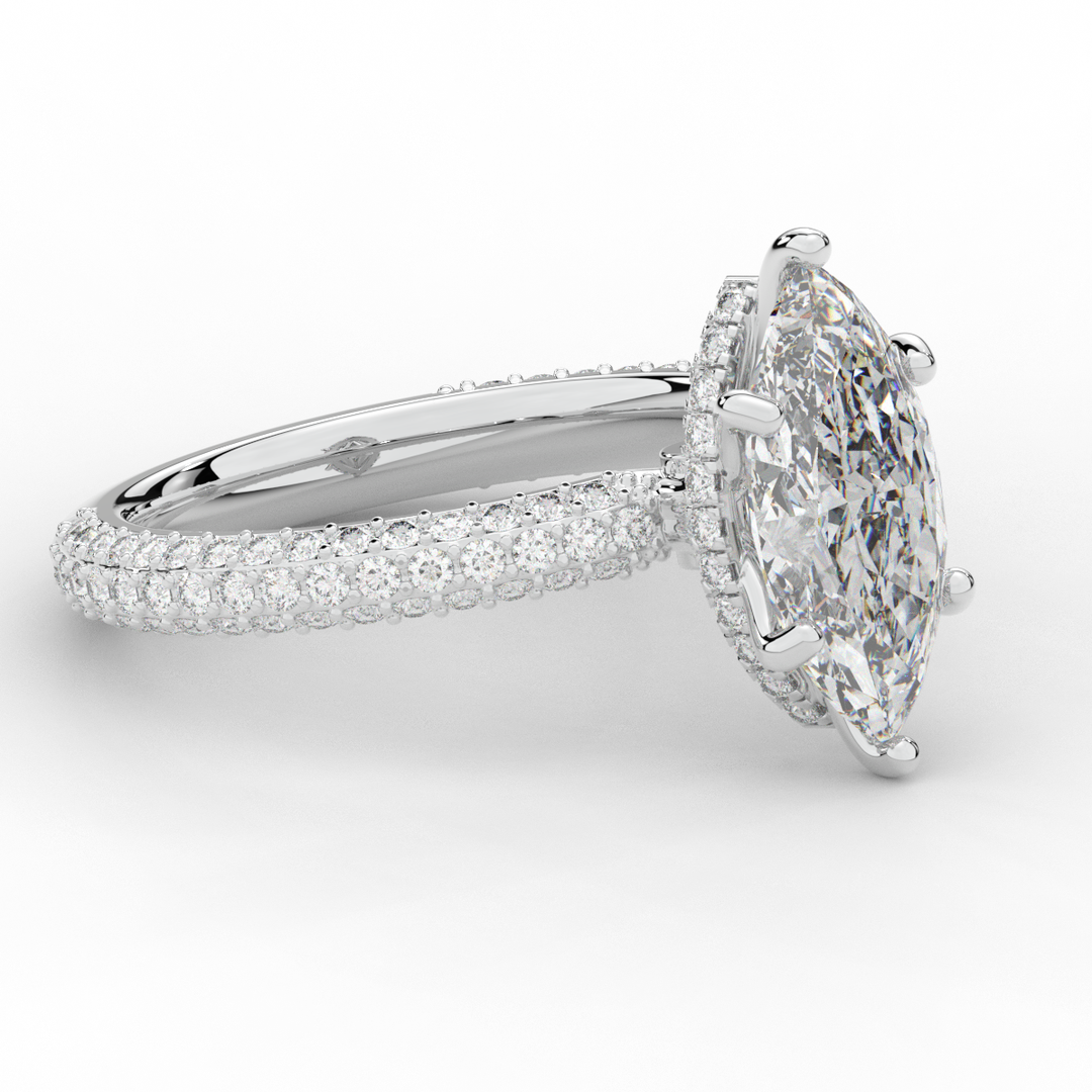 2.60CT.TW MARQUISE LAB DIAMOND ENGAGEMENT RING