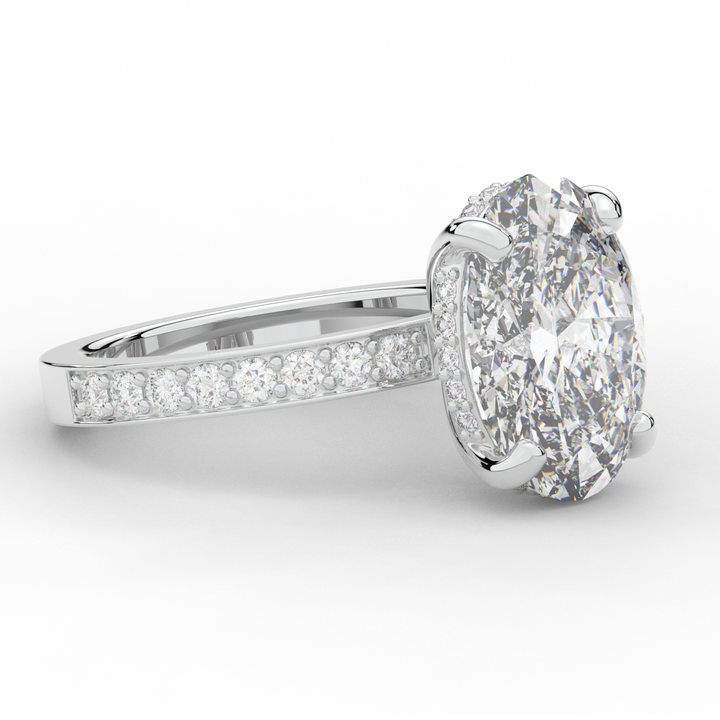 4.30CT.TW OVAL LAB DIAMOND BAND ENGAGEMENT RING