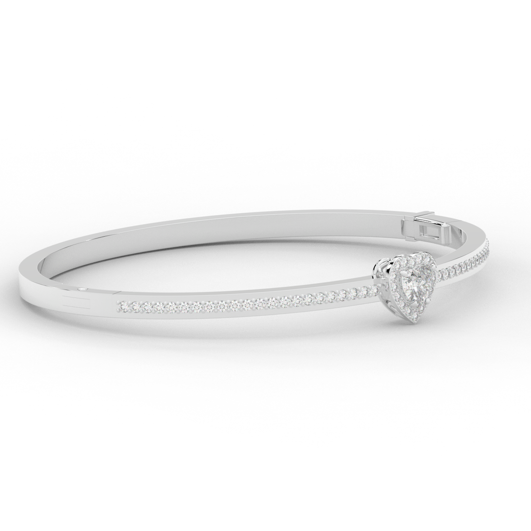 1.65CT.TW HEART AND ROUND LAB DIAMOND  BANGLE