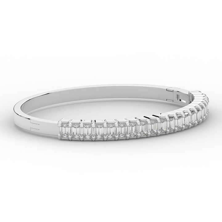 6.50CT.TW EMERALD CUT LAB DIAMOND BANGLE