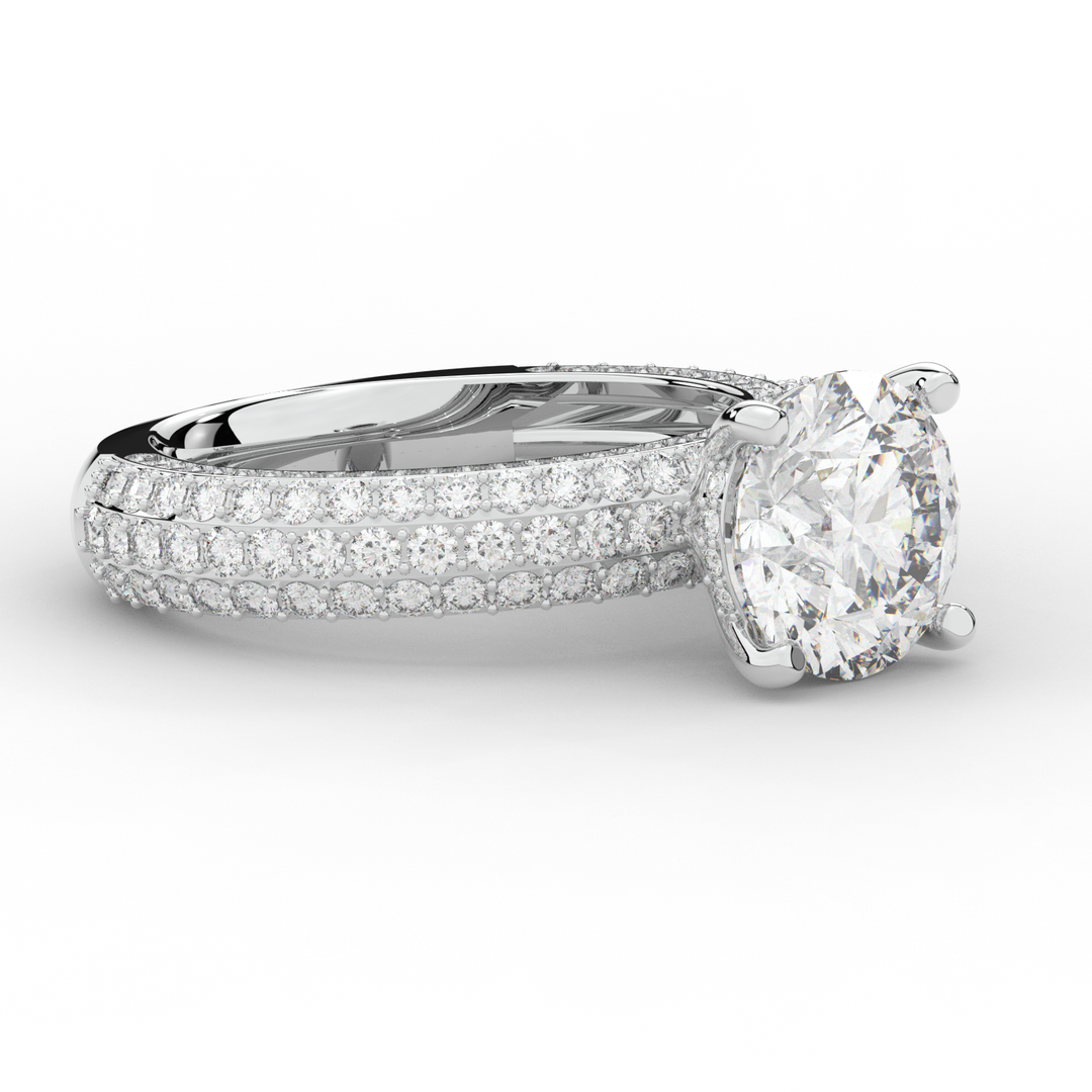 4.80CT.TW ROUND LAB DIAMOND UNDERHALO ENGAGEMENT RING