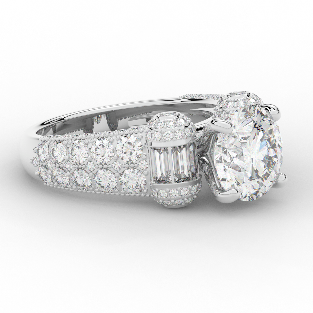 4.75CT.TW ROUND LAB DIAMOND ENGAGEMENT RING