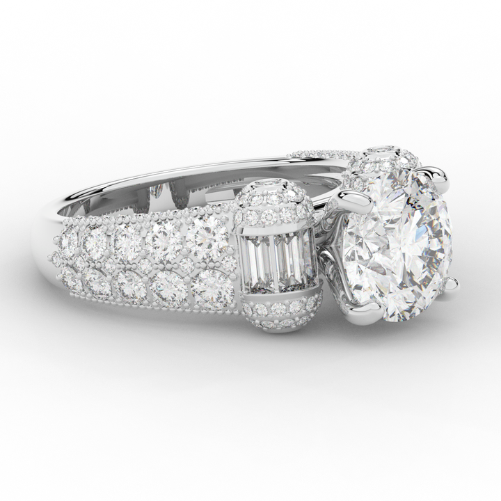 4.75CT.TW ROUND LAB DIAMOND ENGAGEMENT RING