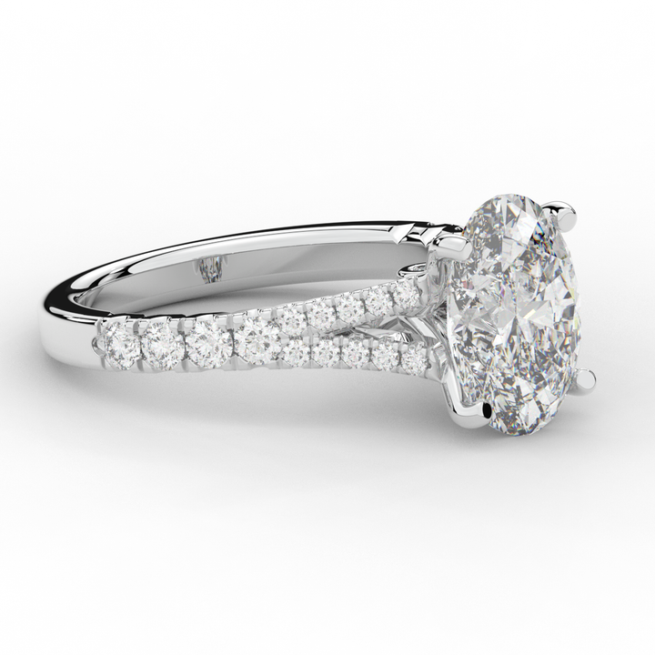 3.45CT.TW OVAL LAB DIAMOND ENGAGEMENT RING