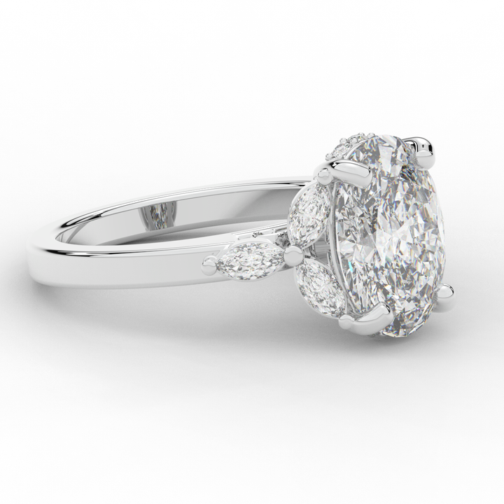 2.85CT.TW OVAL LAB DIAMOND ENGAGEMENT RING