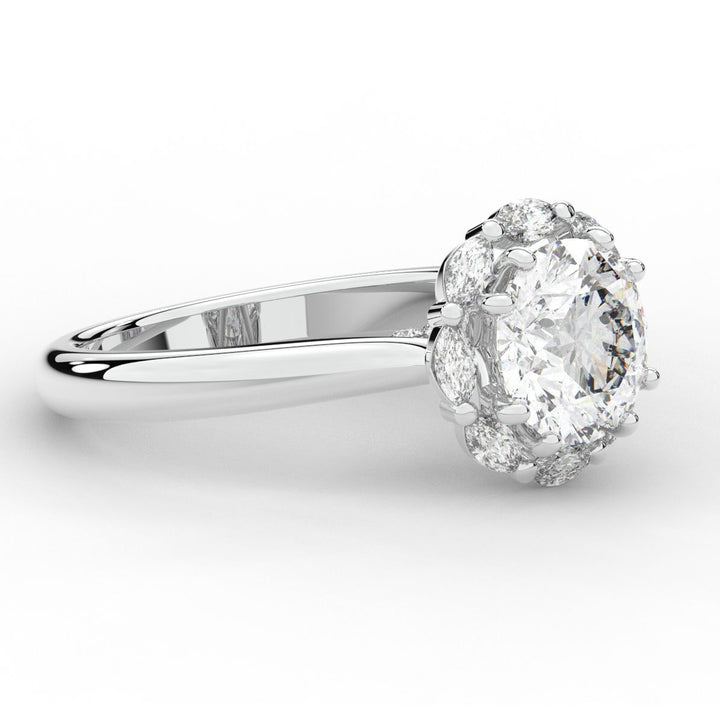 2.40CT.TW ROUND LAB DIAMOND HALO ENGAGEMENT RING