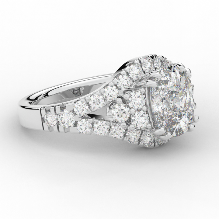 3.10CT.TW CUSHION LAB DIAMOND HALO ENGAGEMENT RING